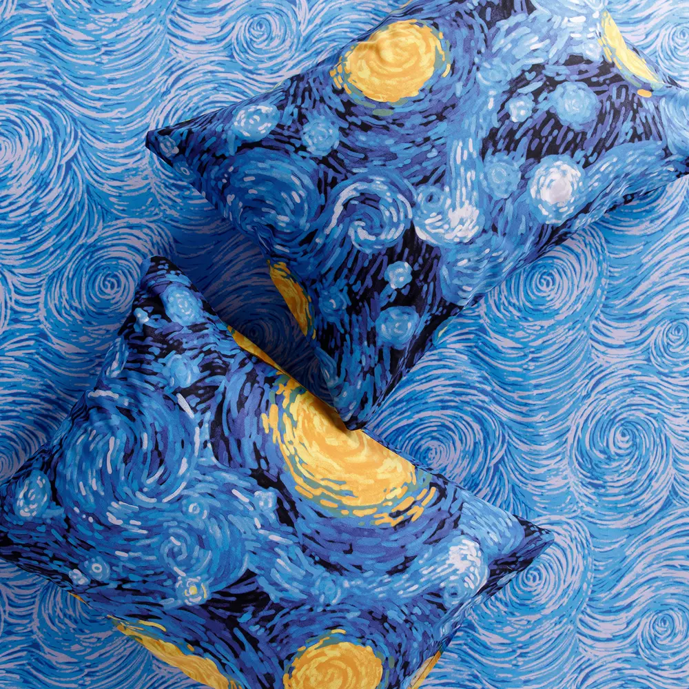 Фото 3 Комплект постельного белья Ночь Нежна Звездная ночь 70794-1+70795-1 Поплин 2 сп. Евро 50x70 см (2)