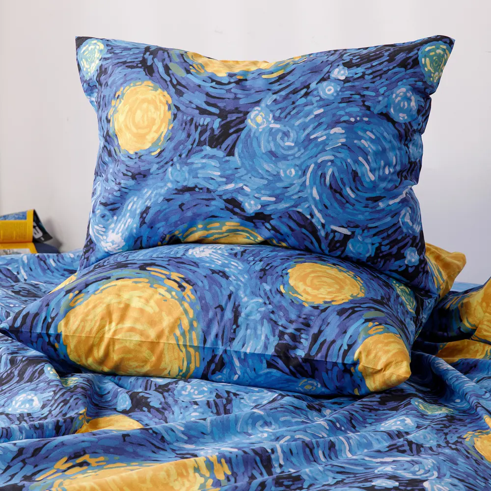 Фото 5 Комплект постельного белья Ночь Нежна Звездная ночь 70794-1+70795-1 Поплин 2 сп. Евро 50x70 см (2)