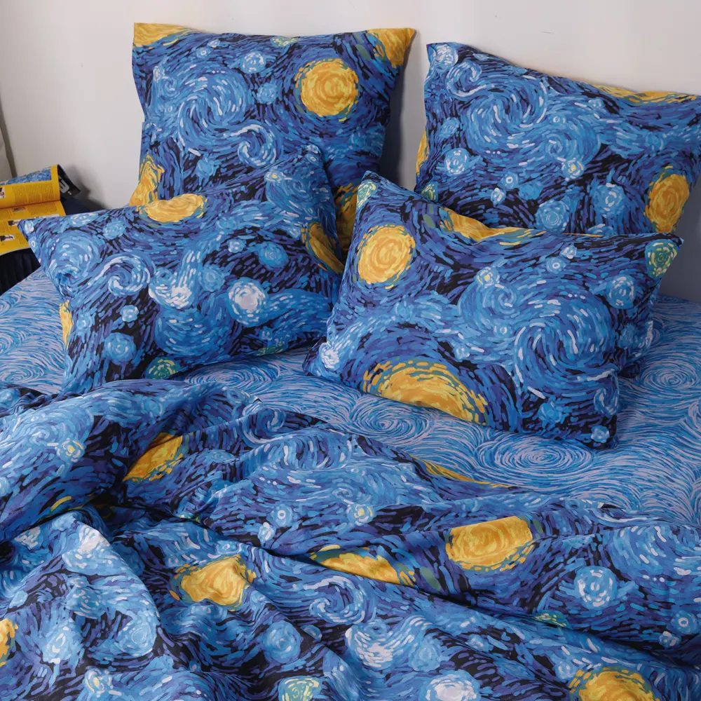 Фото Комплект постельного белья Ночь Нежна Звездная ночь 70794-1+70795-1 Поплин 2 сп. Евро 50x70 см (2)