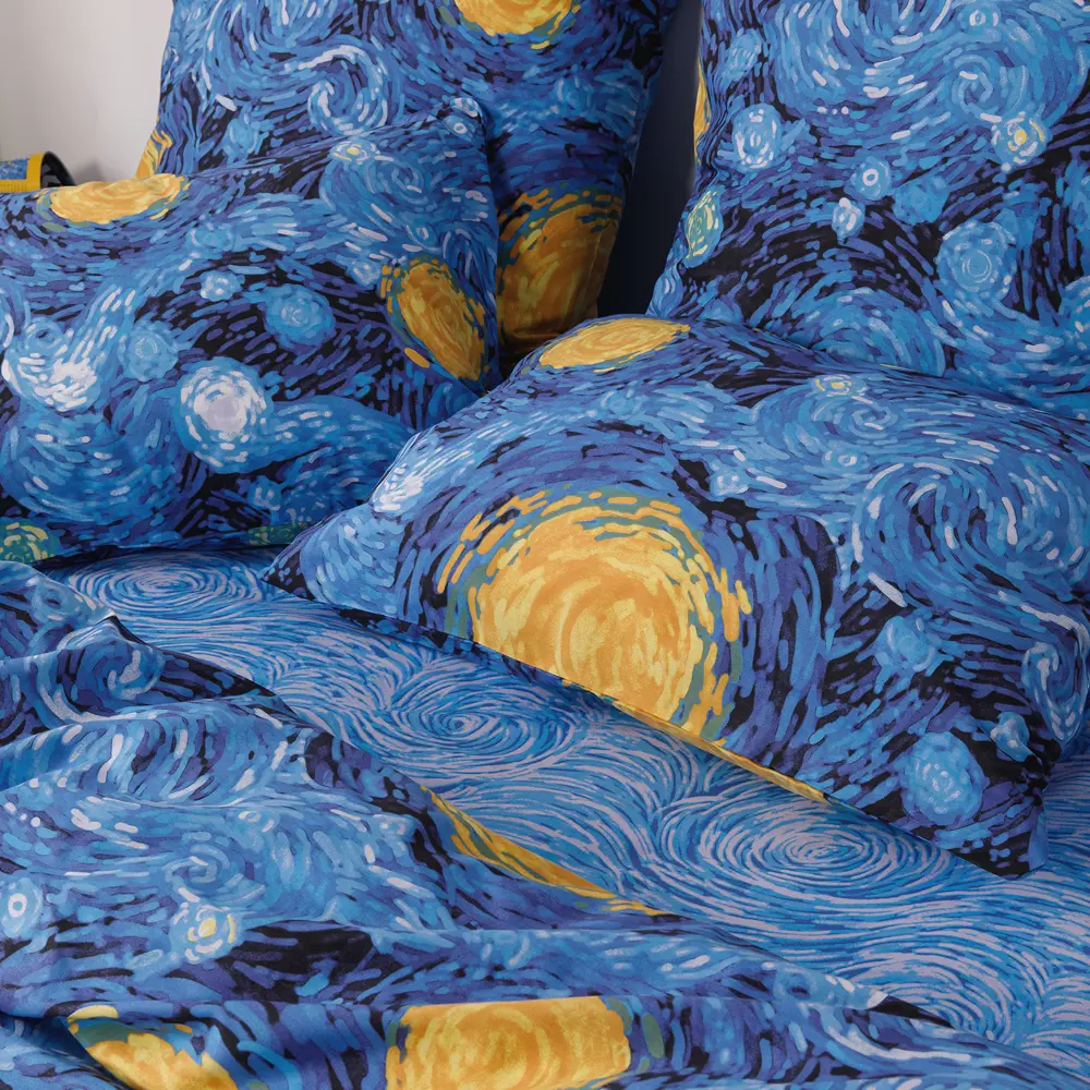 Фото 2 Комплект постельного белья Ночь Нежна Звездная ночь 70794-1+70795-1 Поплин 2 сп. Евро 50x70 см (2)