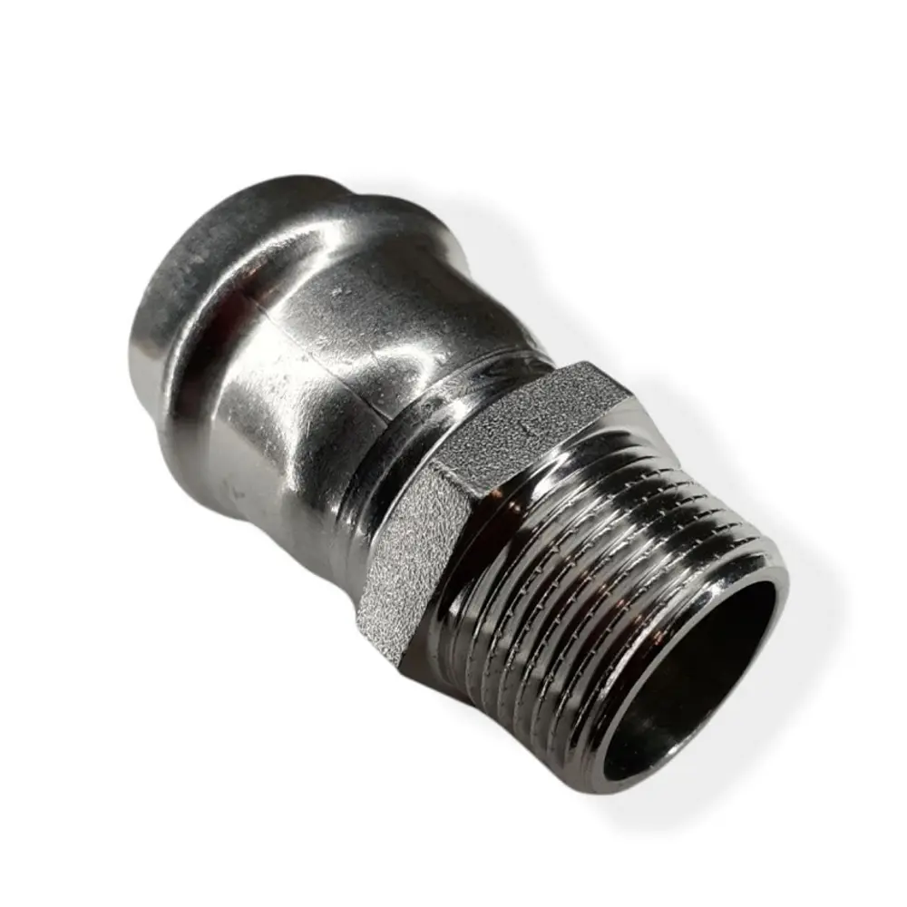 Фото 2 Муфта комбинированная Zeissler 1/2"x22 мм НР-ВПр нержавеющая сталь