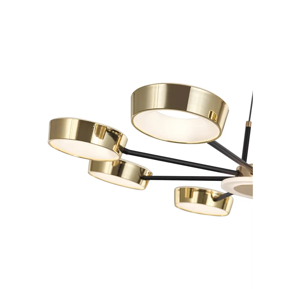 Фото 5 Люстра подвесная светодиодная Arte Perfetto Luce LED 3327.9701-8-820/1000/LED145W Bk/G 16 м² нейтральный белый свет цвет черный/золото Фото 5 Люстра подвесная светодиодная Arte Perfetto Luce LED 3327.9701-8-820/1000/LED145W Bk/G 16 м² нейтральный белый свет цвет черный/золото