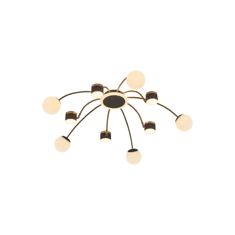 Фото Люстра потолочная светодиодная Arte Perfetto Luce LED 3327.402-10-1100/H280/LED156W Bk/G 20 м² нейтральный белый свет цвет черный/золото Фото Люстра потолочная светодиодная Arte Perfetto Luce LED 3327.402-10-1100/H280/LED156W Bk/G 20 м² нейтральный белый свет цвет черный/золото