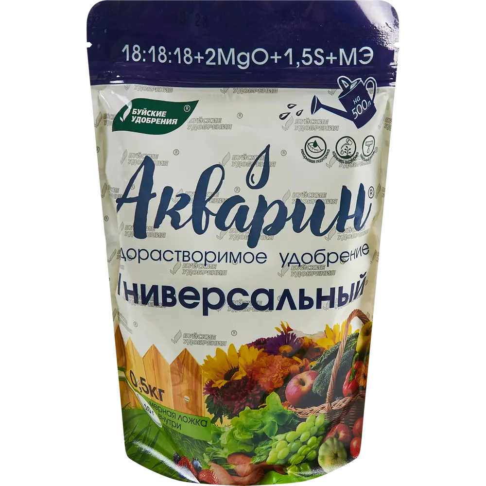 Фото Удобрение Буйские удобрения Акварин Универсал 0.5 кг Фото Удобрение Буйские удобрения Акварин Универсал 0.5 кг