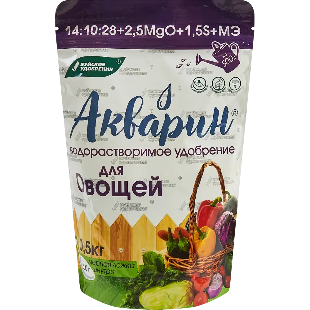 Фото Удобрение Буйские удобрения Акварин Для овощей 0.5 кг Фото Удобрение Буйские удобрения Акварин Для овощей 0.5 кг