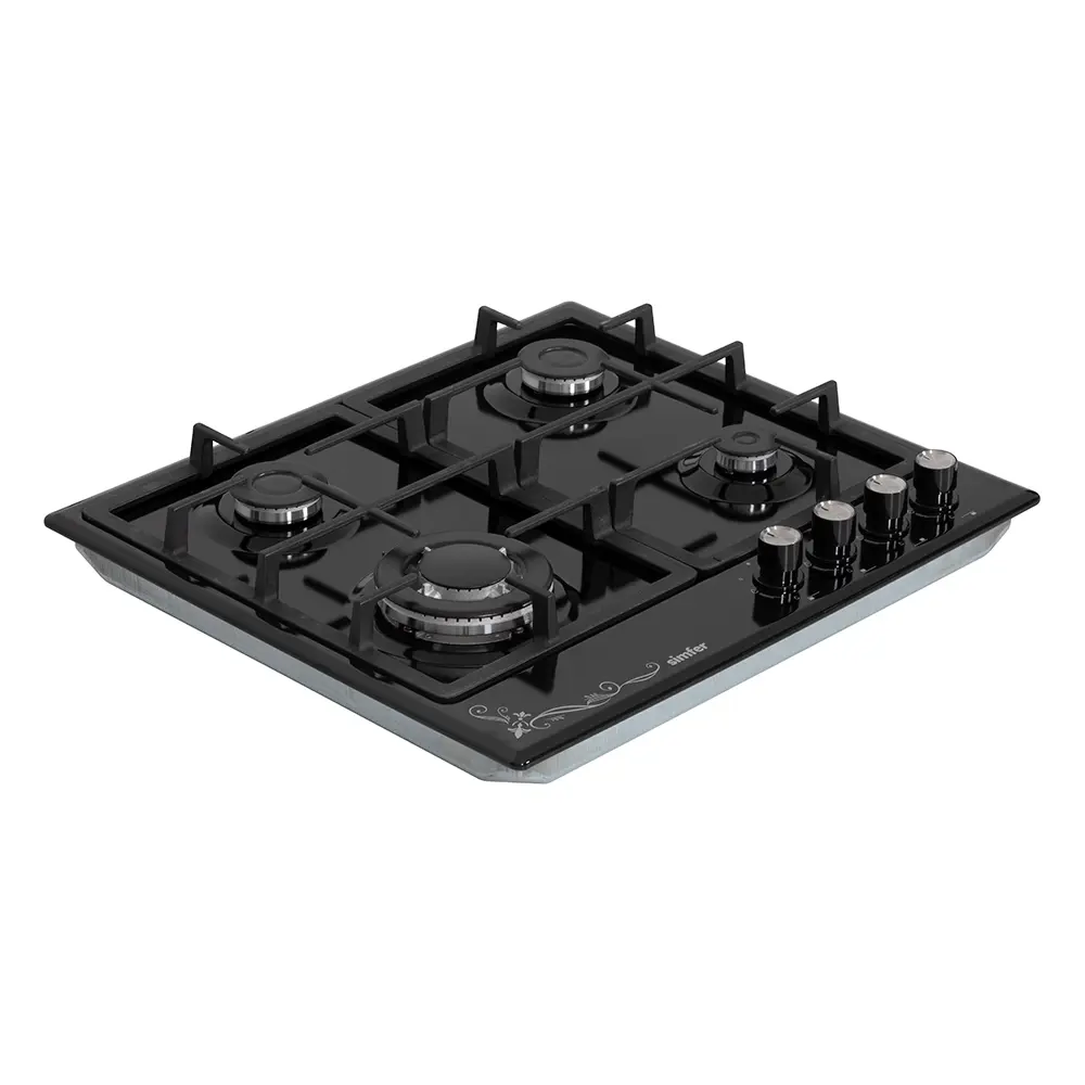 Фото 3 Газовая варочная панель Simfer H60V41B522 60 см 4 конфорки цвет черный Фото 3 Газовая варочная панель Simfer H60V41B522 60 см 4 конфорки цвет черный