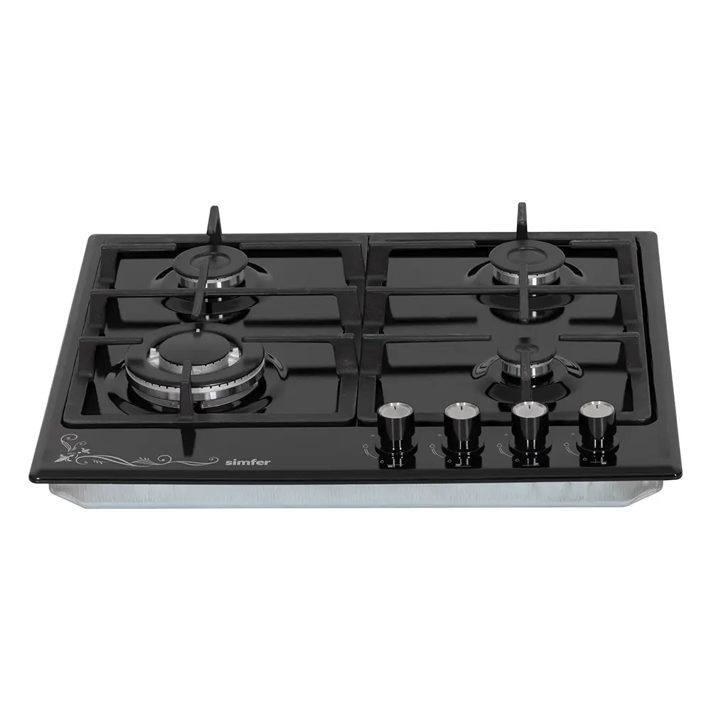 Фото 2 Газовая варочная панель Simfer H60V41B522 60 см 4 конфорки цвет черный Фото 2 Газовая варочная панель Simfer H60V41B522 60 см 4 конфорки цвет черный