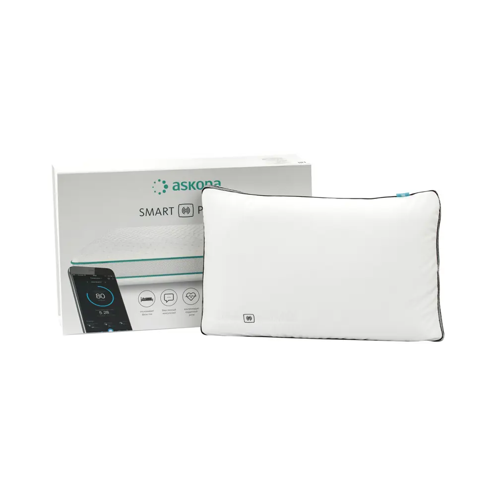 Фото 4 Подушка анатомическая Askona Smart Pillow 3.0 L 38x60 см, пена Фото 4 Подушка анатомическая Askona Smart Pillow 3.0 L 38x60 см, пена