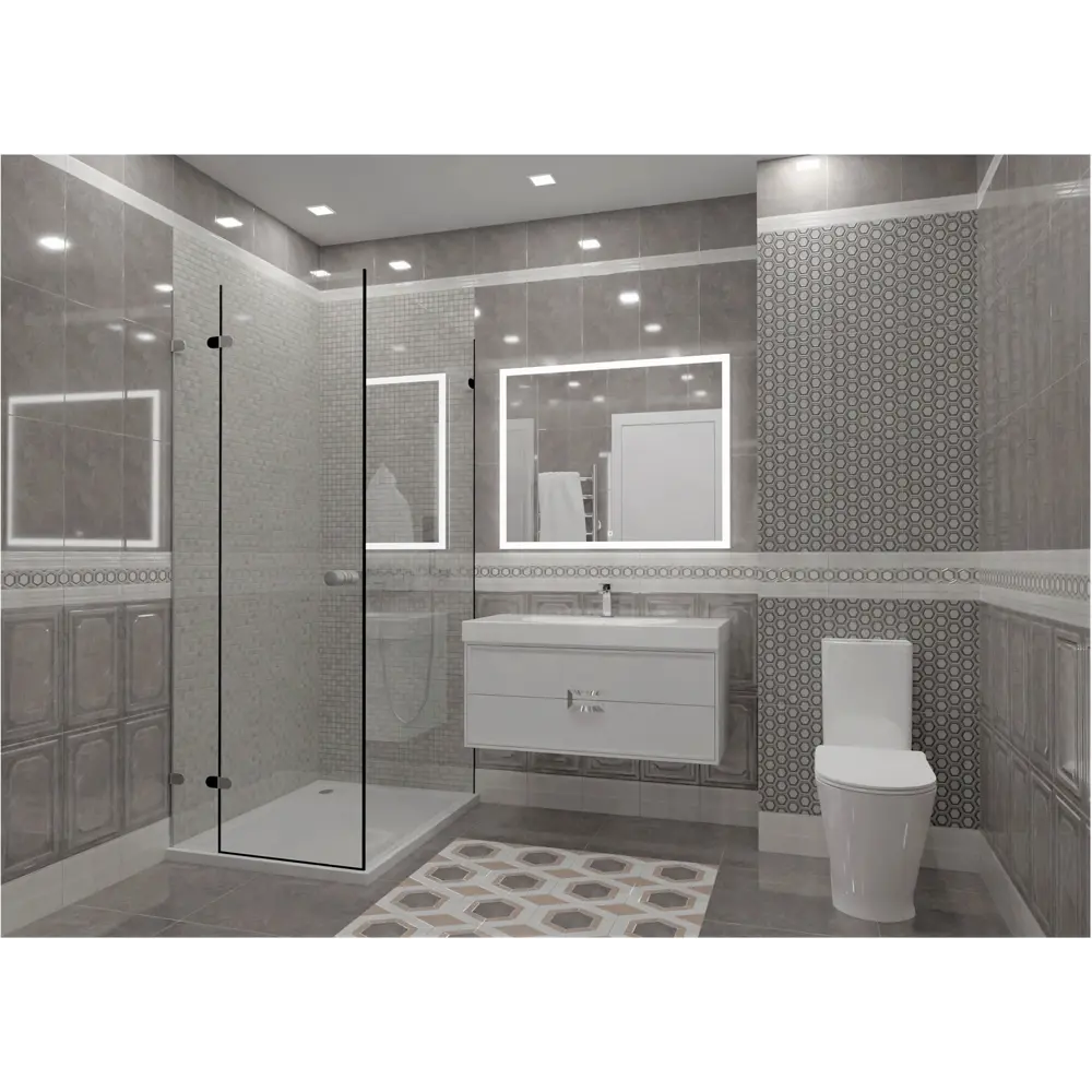 Фото 2 Настенная плитка Kerama marazzi Гран пале 6343 25x40см 1.1 м² цвет белый, цена за упаковку Фото 2 Настенная плитка Kerama marazzi Гран пале 6343 25x40см 1.1 м² цвет белый, цена за упаковку
