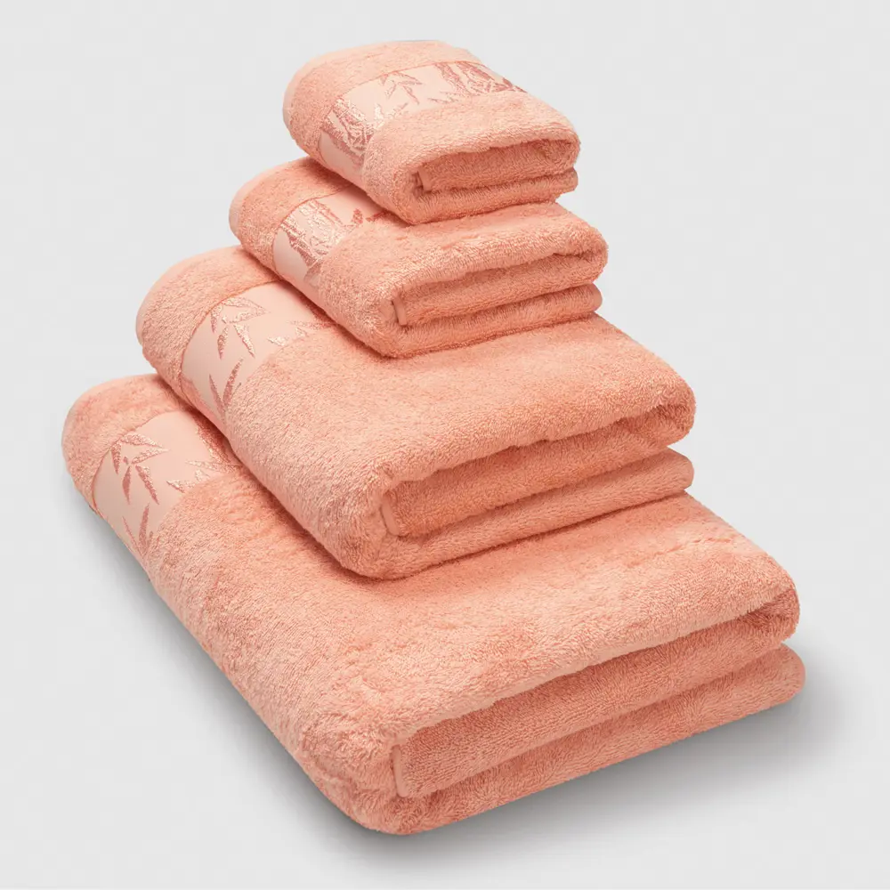 Фото 2 Полотенце Ecotex "Бамбук" 70x130 см персиковый (Peach pearl)
