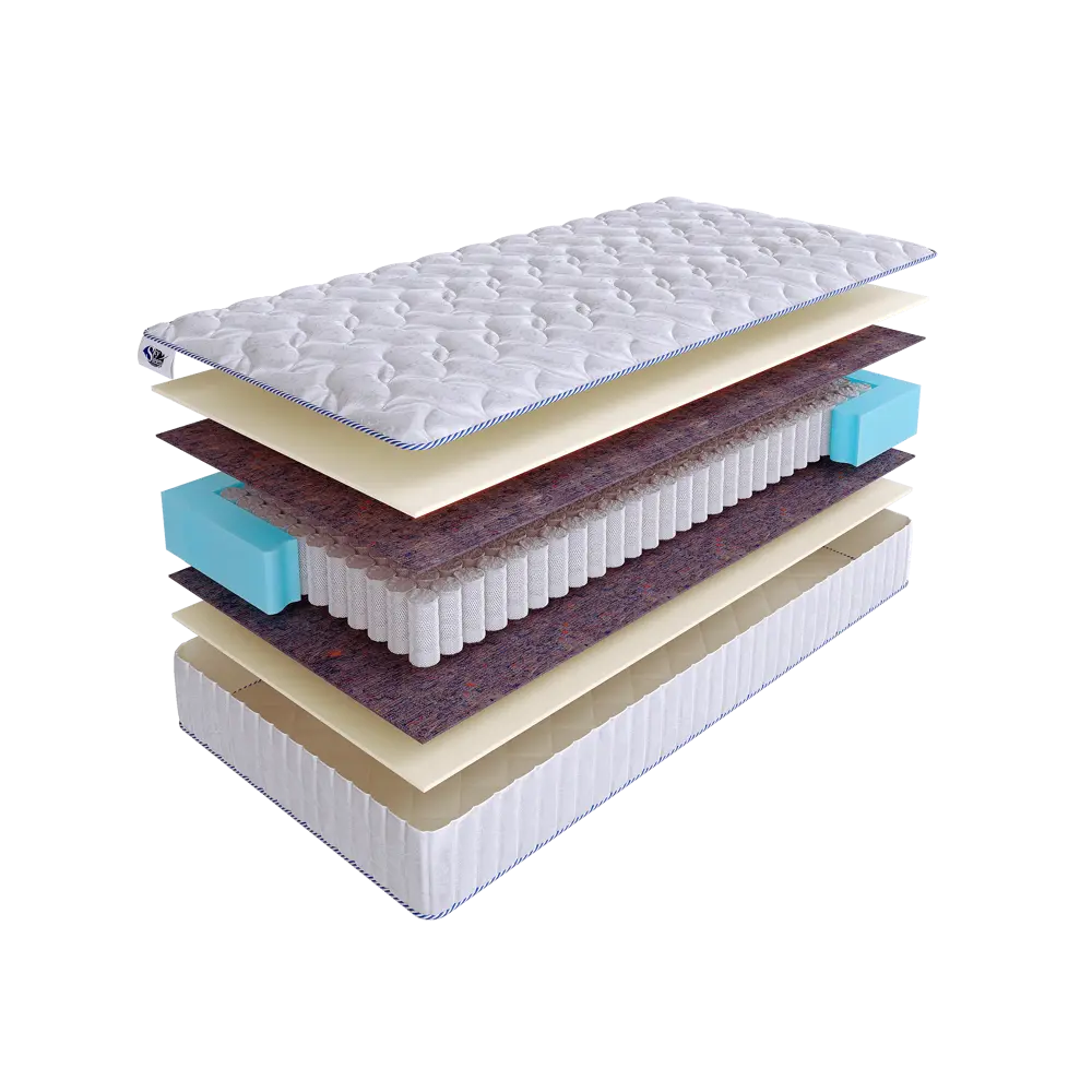 Фото Матрас SkySleep Simple 1 S500 200x210 см независимый пружинный блок, двуспальный, ортопедический