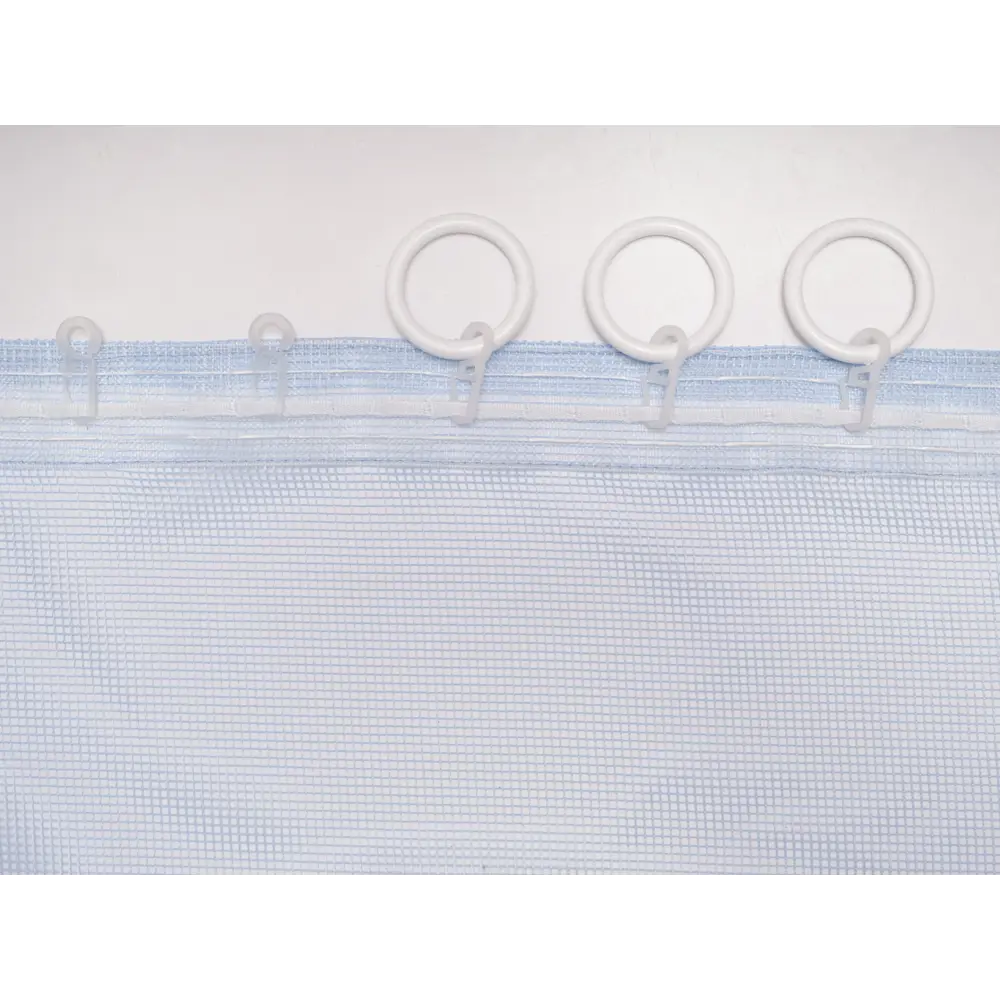 Фото Тюль на шторной ленте Милли 300x270 см цвет голубой Фото Тюль на шторной ленте Милли 300x270 см цвет голубой