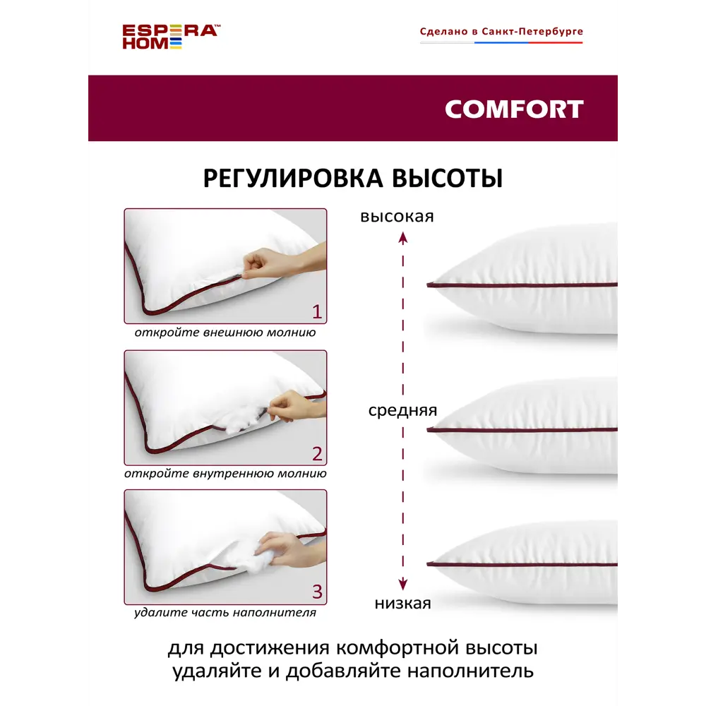 Фото 4 Подушка анатомическая ESPERA Comfort 30x50 см Фото 4 Подушка анатомическая ESPERA Comfort 30x50 см