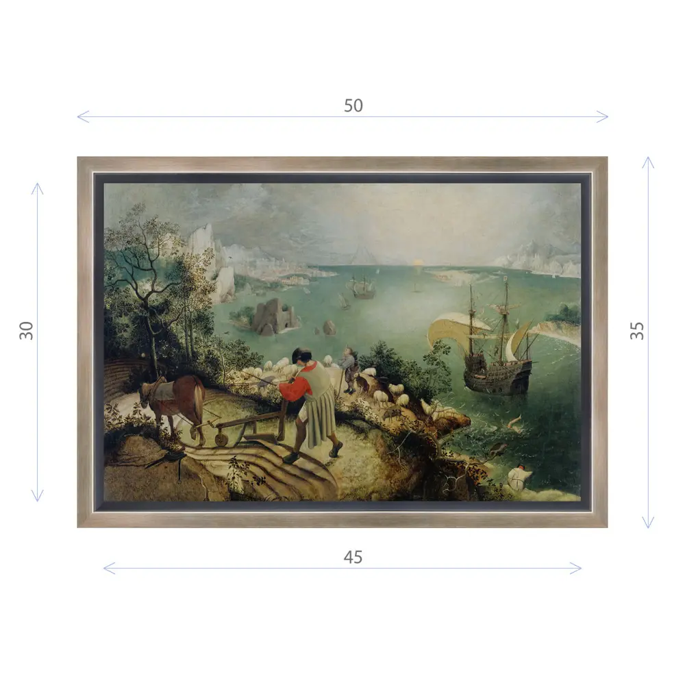 Фото Картина в раме Декор депо "Питер Брейгель. Падение Икара" 35x50 см