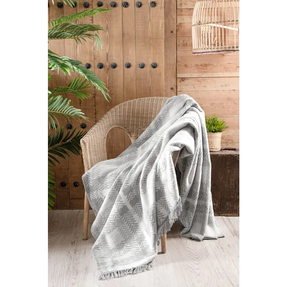 Фото Плед Arya home Tina 200x220 см хлопок цвет серый Фото Плед Arya home Tina 200x220 см хлопок цвет серый