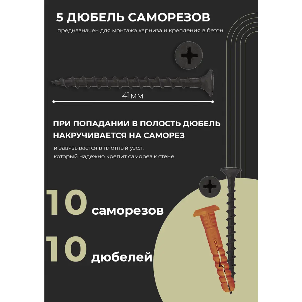 Фото 2 Карниз шинный трехрядный из ПВХ составной ПоставщикоФФ дизайн 03 общая длина 325 см