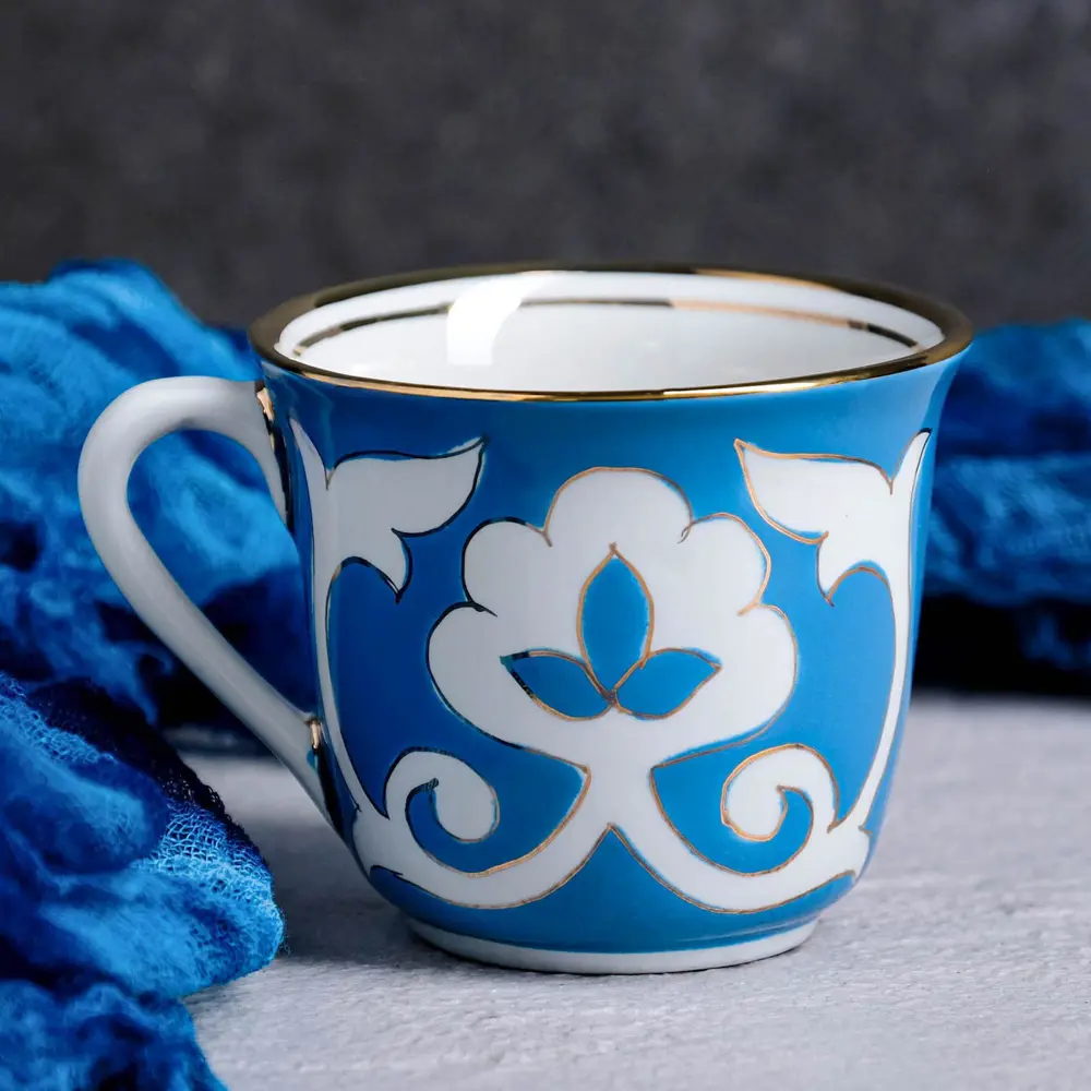 Фото Кружка 220 мл Шафран фарфор цвет голубой 7486688
