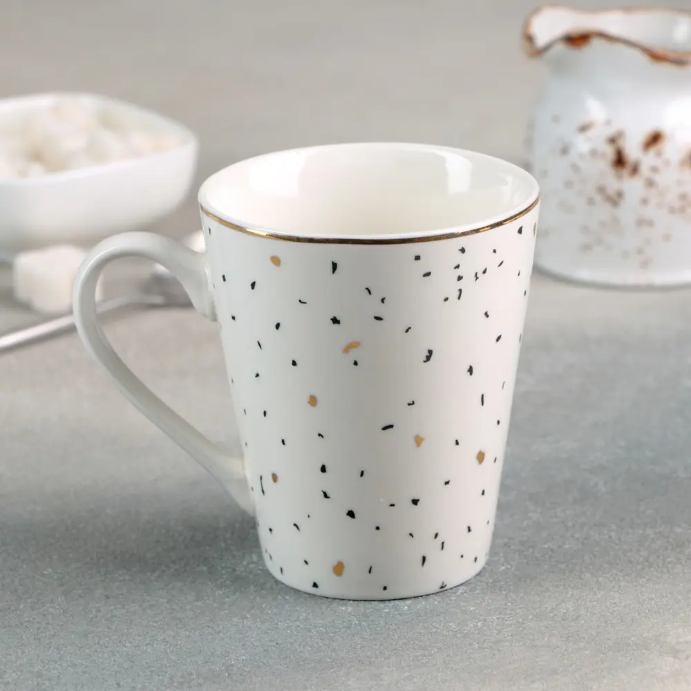 Фото 2 Кружка 350 мл Доляна фарфор 4503189