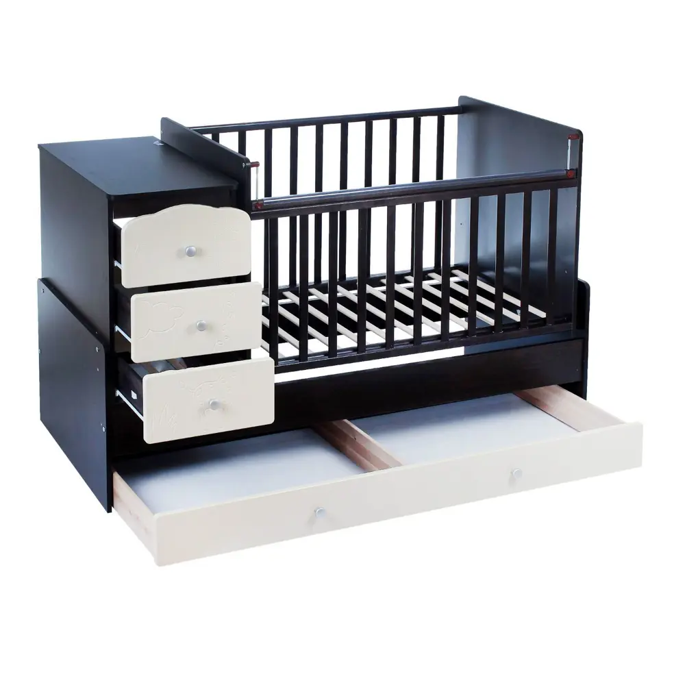 Фото 2 Кровать детская Оптипром-А Жираф 60x170 см ЛДСП цвет венге