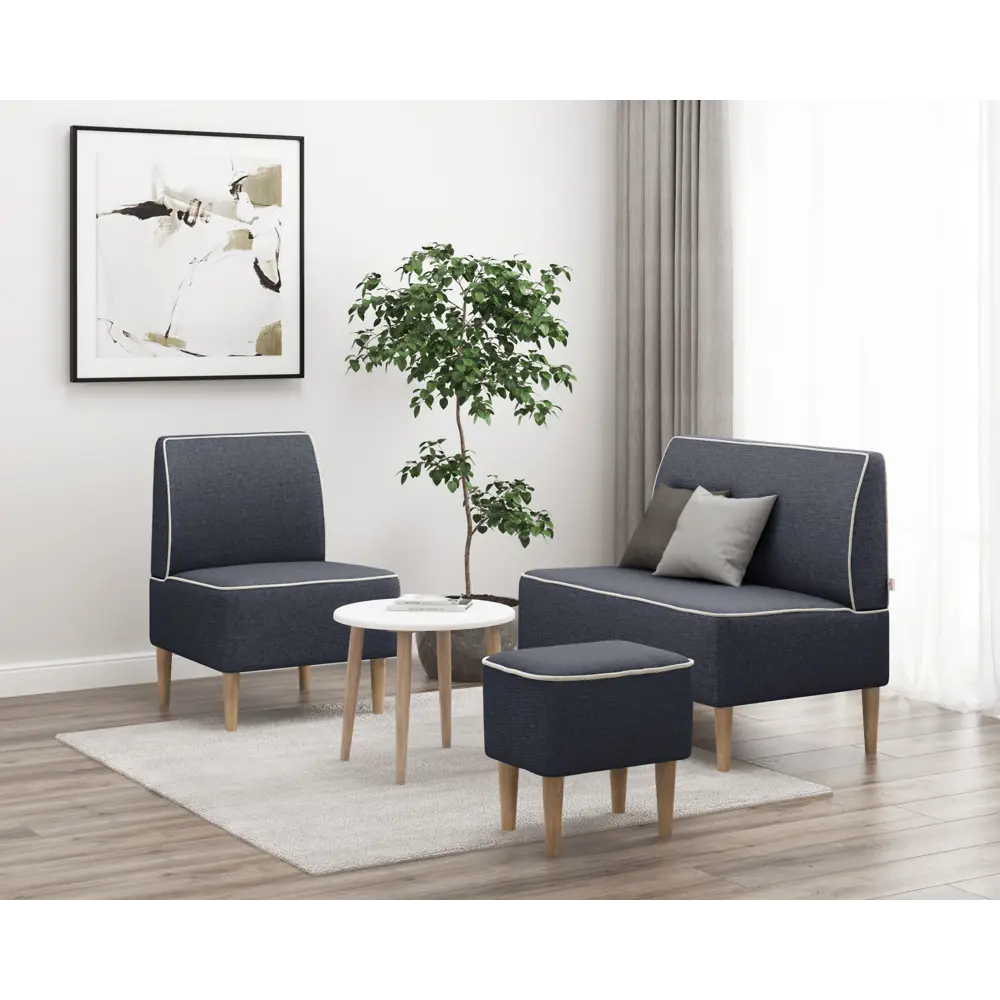Фото 4 Банкетка Monofix Одос 70x42x70 см рогожка цвет графит Фото 4 Банкетка Monofix Одос 70x42x70 см рогожка цвет графит