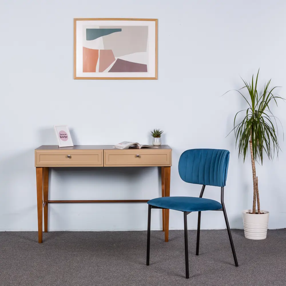 Фото 8 Кухонный стул R-Home Fendi 47x79.5x52.5 см микровелюр цвет голубой