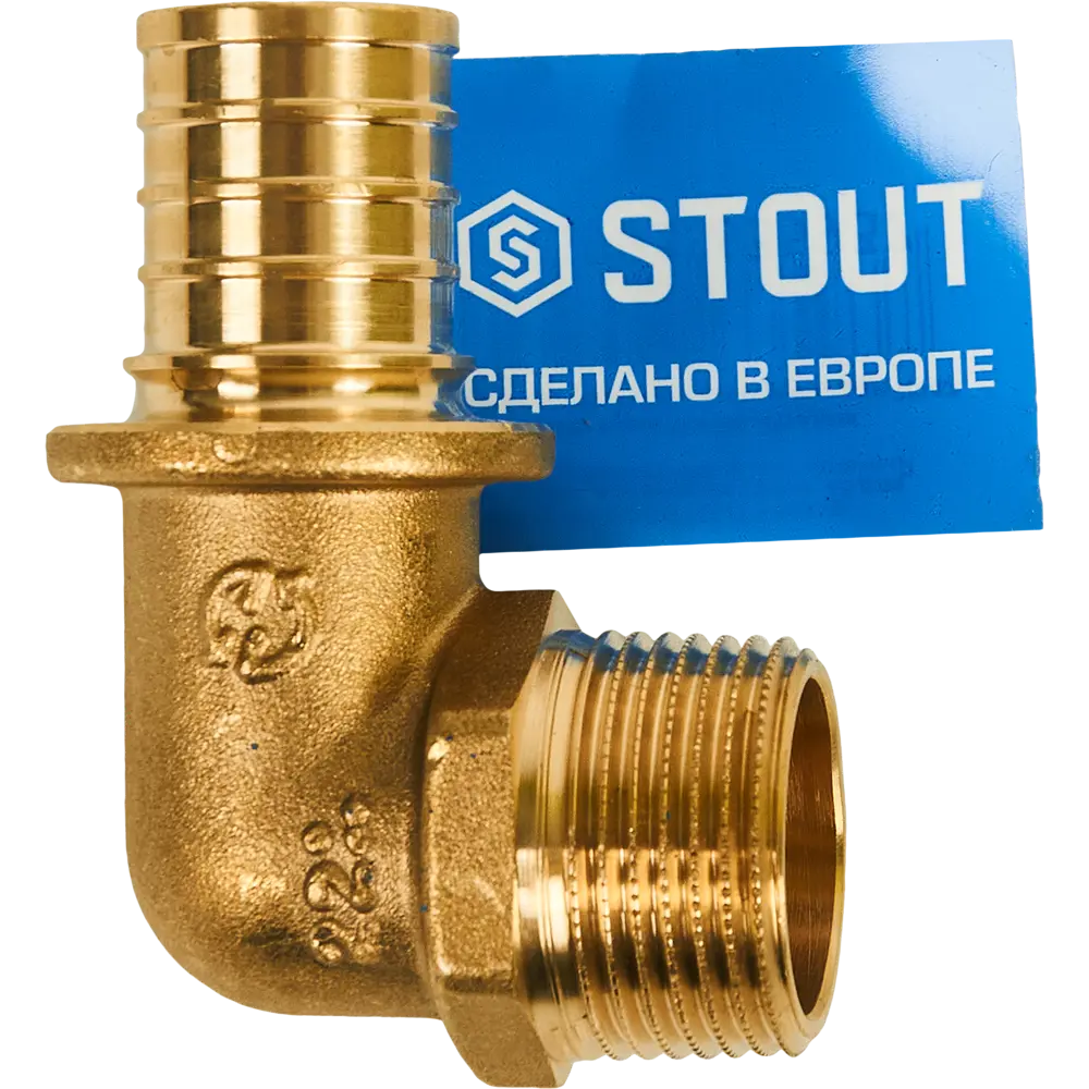 Фото 3 Угольник переходной Stout 1"x32 мм наружная резьба латунь Фото 3 Угольник переходной Stout 1"x32 мм наружная резьба латунь