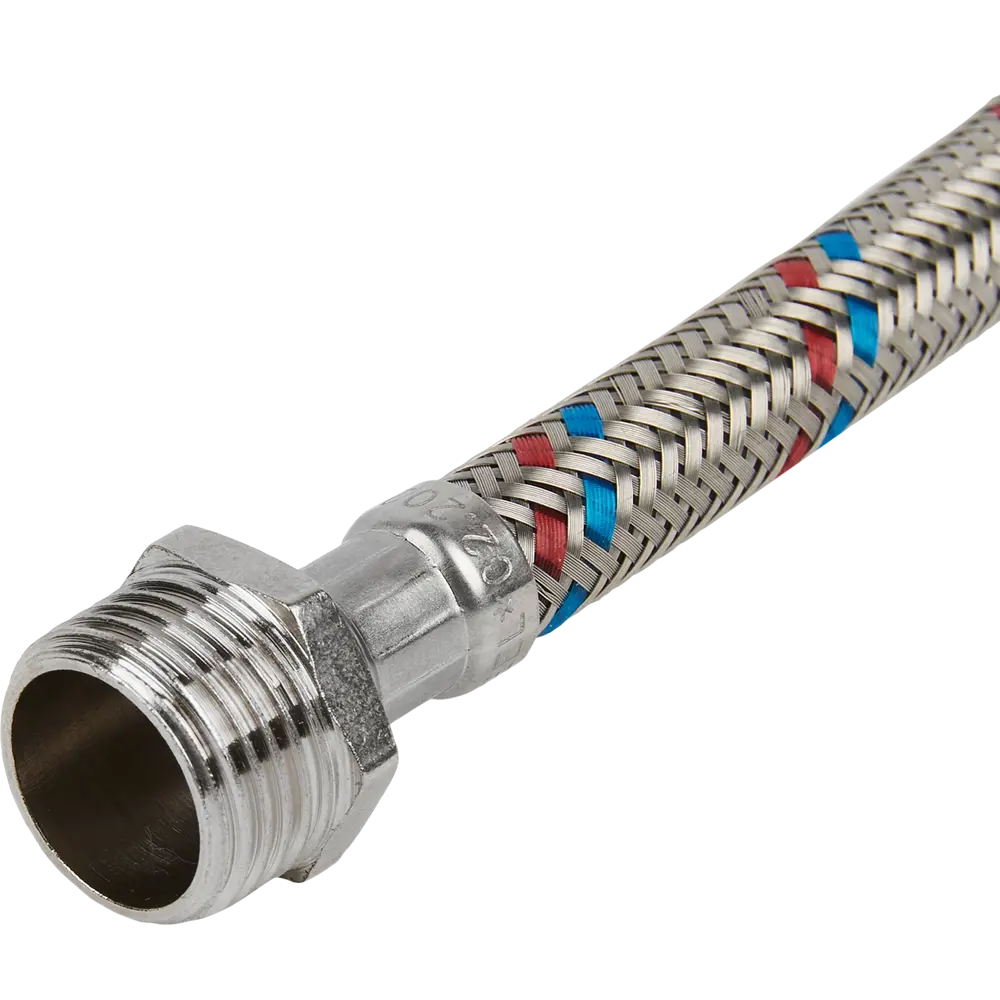 Фото 3 Гибкая подводка для воды Aqualine FM100 1/2" НР-ВР нержавеющая сталь Фото 3 Гибкая подводка для воды Aqualine FM100 1/2" НР-ВР нержавеющая сталь