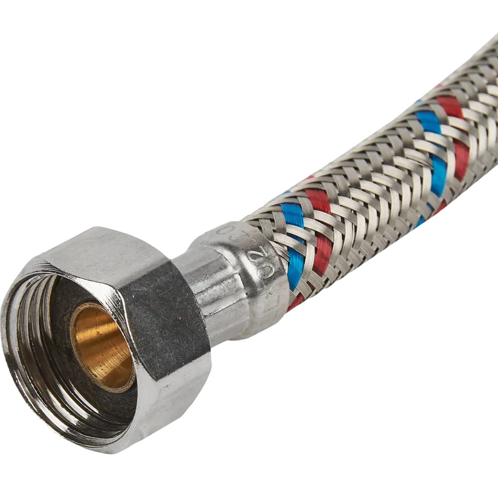 Фото 2 Гибкая подводка для воды Aqualine FM100 1/2" НР-ВР нержавеющая сталь Фото 2 Гибкая подводка для воды Aqualine FM100 1/2" НР-ВР нержавеющая сталь