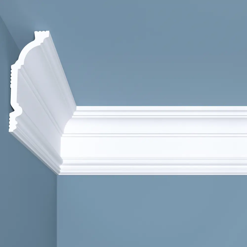 Фото Плинтус Bello deco XPS К 3 на потолок, полистирол (XPS), цвет белый, 100x40x2000 мм Фото Плинтус Bello deco XPS К 3 на потолок, полистирол (XPS), цвет белый, 100x40x2000 мм