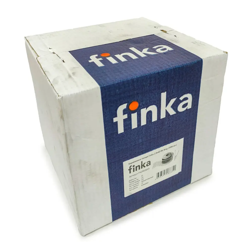 Фото 3 Барабанные гвозди Finka 2.8x60 BK Ring ершеные 3000 шт Фото 3 Барабанные гвозди Finka 2.8x60 BK Ring ершеные 3000 шт