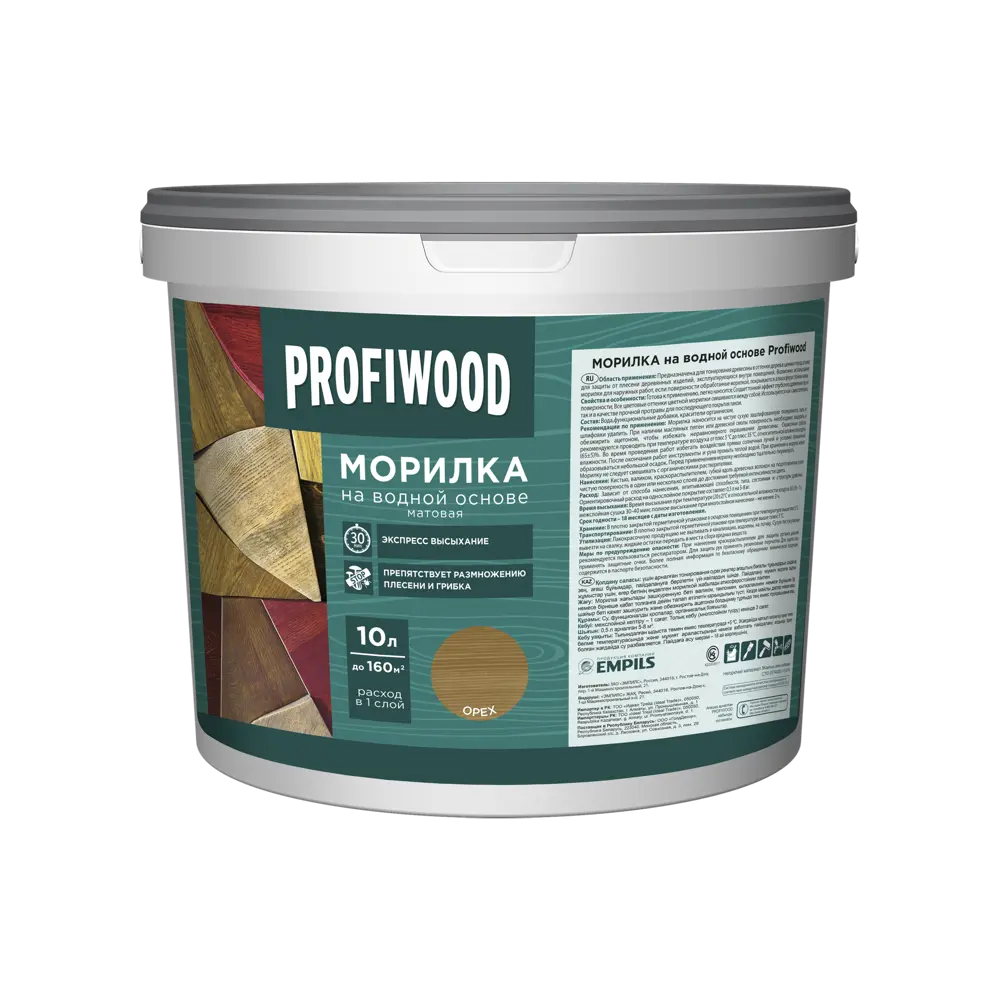 Фото 2 Морилка Profiwood матовая орех 10 кг Фото 2 Морилка Profiwood матовая орех 10 кг