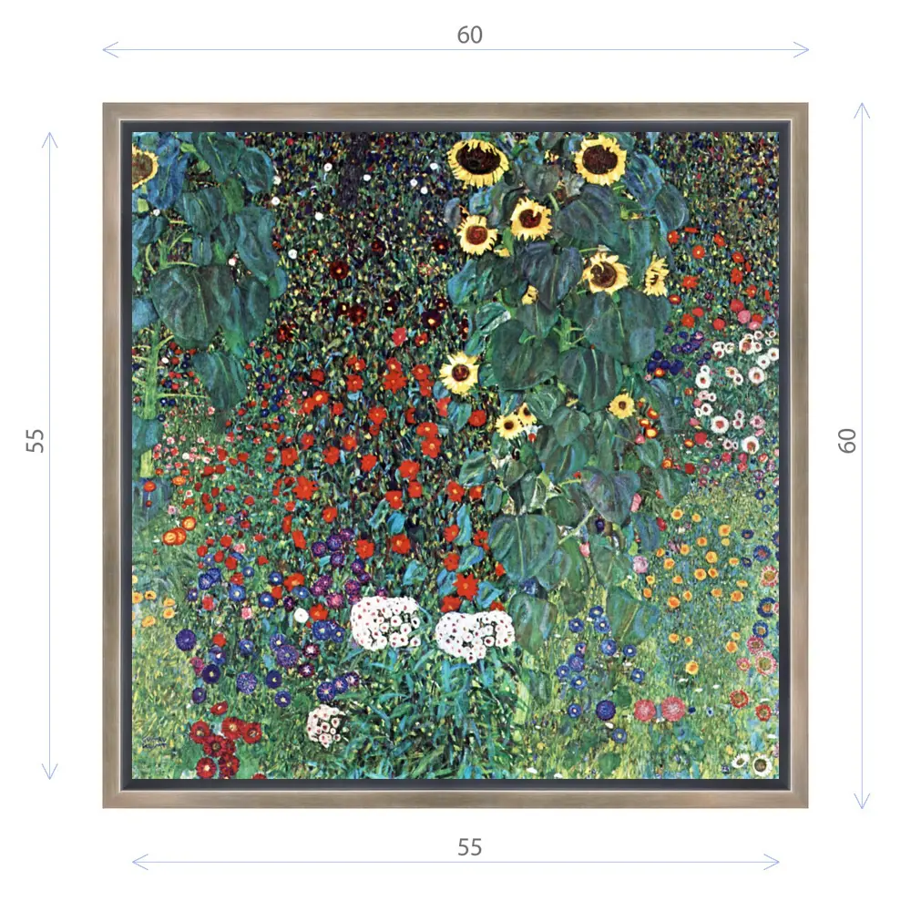Фото Картина Густава Климта "Куст подсолнухов" матовый холст в раме 60x60 см Фото Картина Густава Климта "Куст подсолнухов" матовый холст в раме 60x60 см
