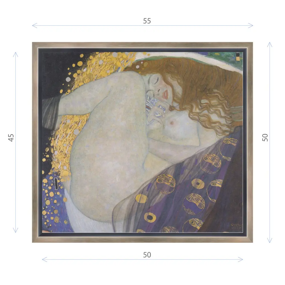 Фото Картина Густава Климта "Данная" матовый холст в раме 50x55 см Фото Картина Густава Климта "Данная" матовый холст в раме 50x55 см