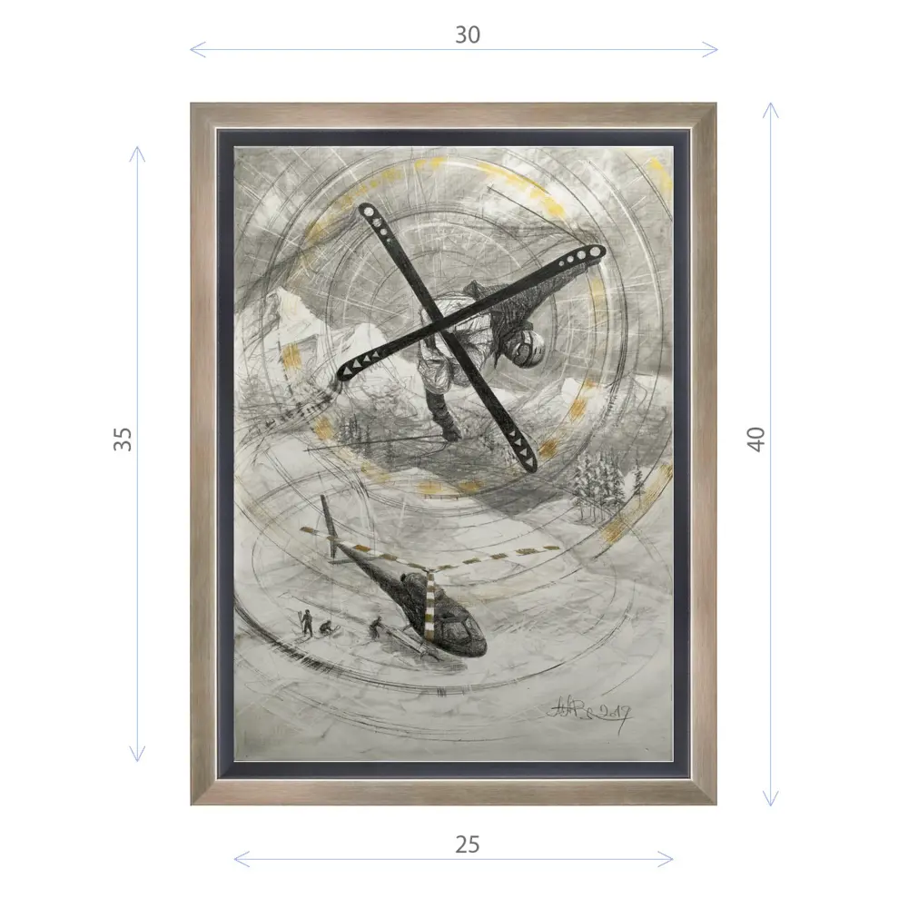 Фото Картина Алексея Макарова "Геликоптер" матовый холст в раме 40x30 см Фото Картина Алексея Макарова "Геликоптер" матовый холст в раме 40x30 см