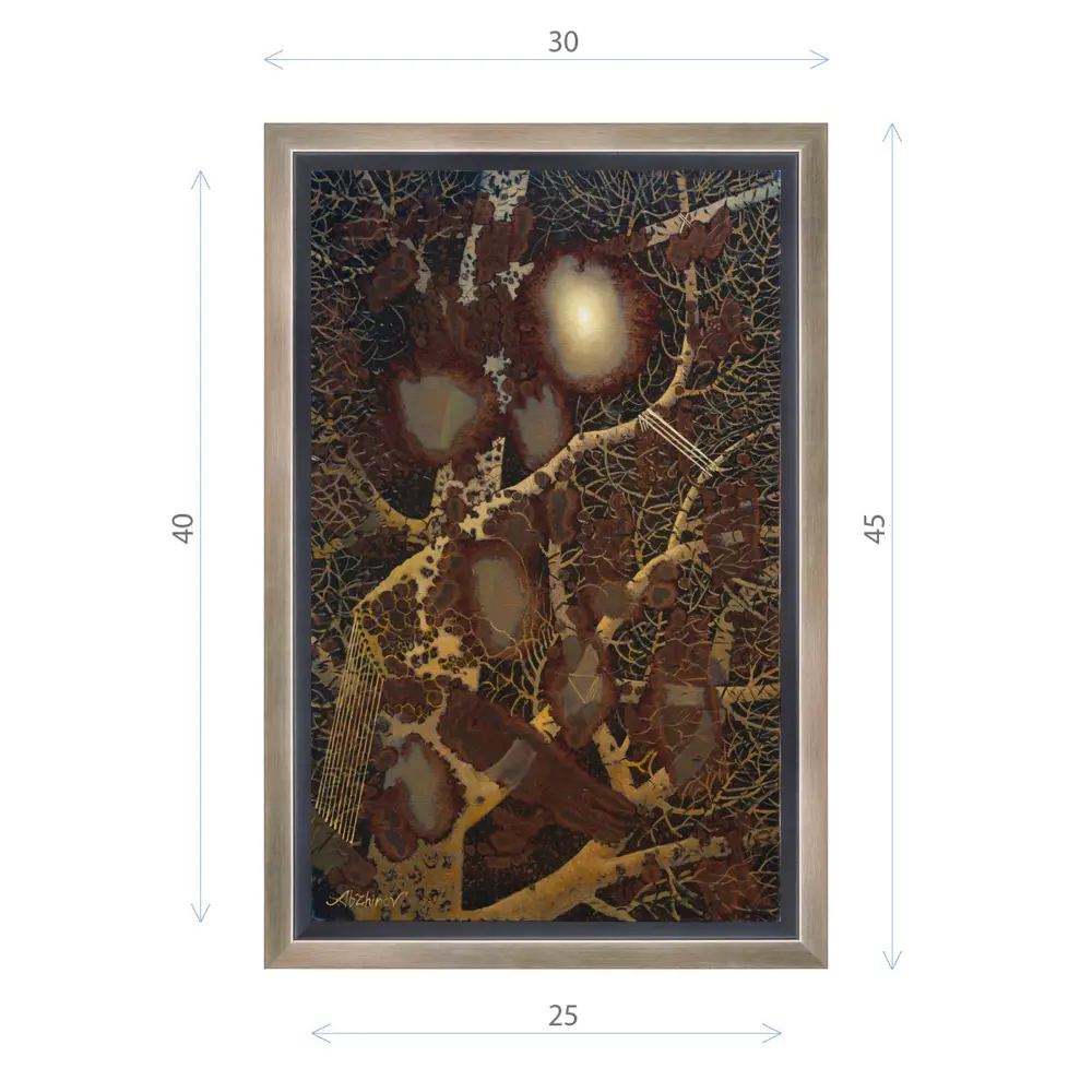 Фото Картина Эдуарда Абжинова "Зарождения" матовый холст в раме 45x30 см Фото Картина Эдуарда Абжинова "Зарождения" матовый холст в раме 45x30 см