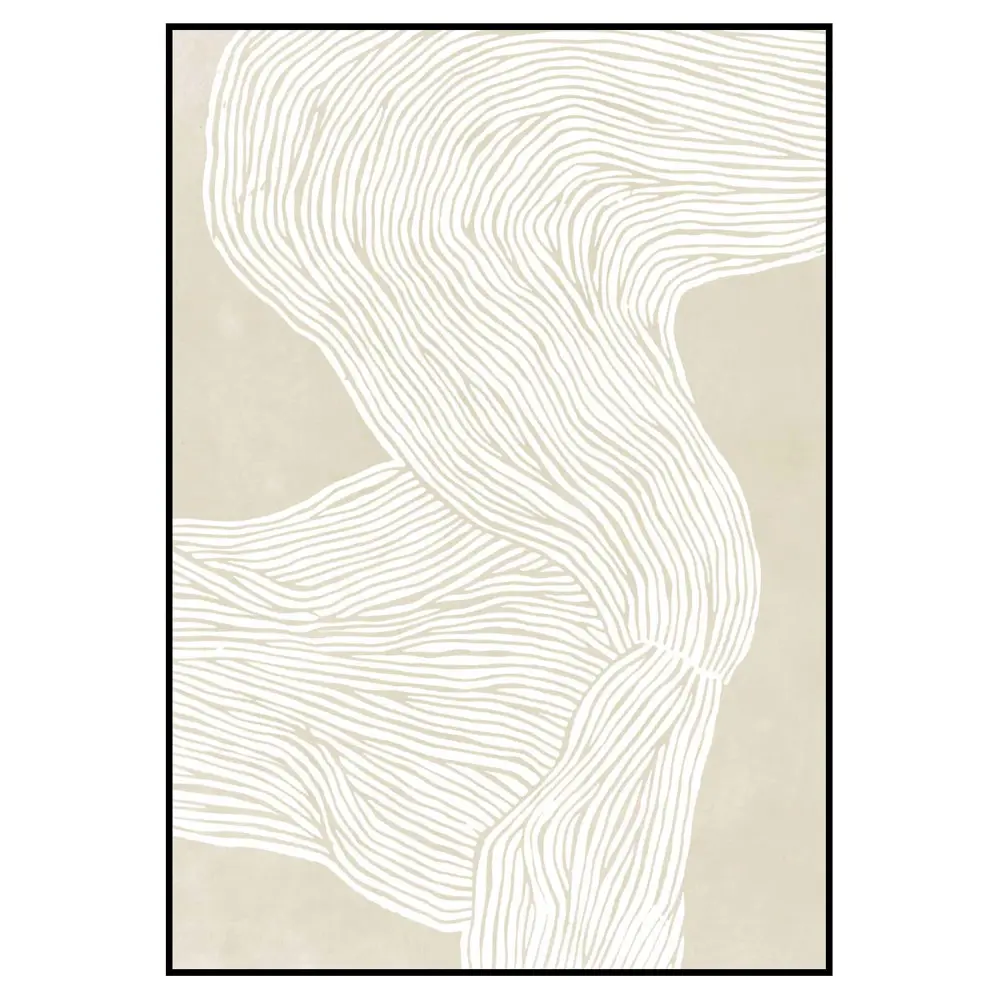 Фото 2 Постер 28 картин "Абстрактные белые линии на бежевом" 50x40 см в тубусе без рамы