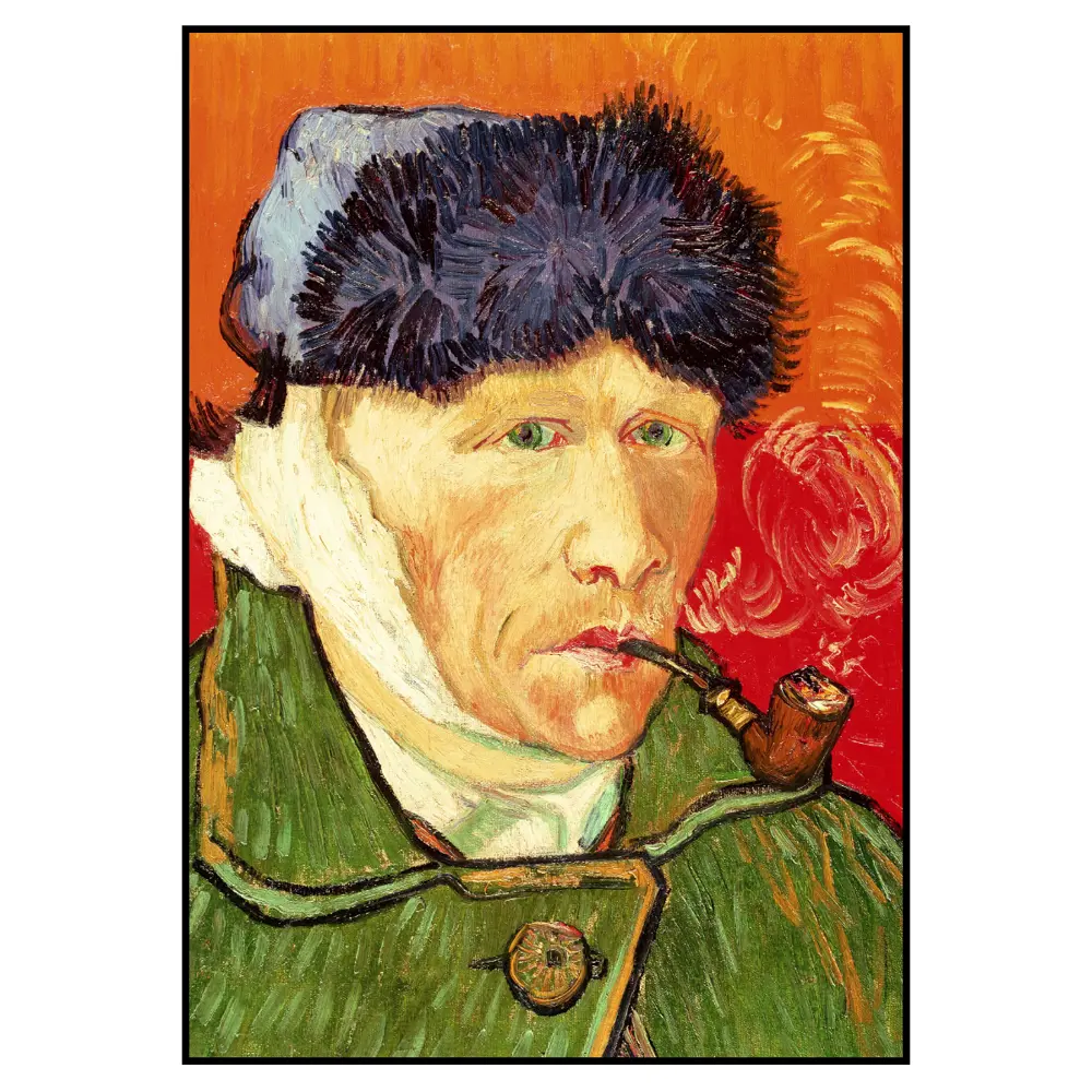 Фото 2 Постер 28 картин "Репродукция Автопортрет с отрезанным ухом Ван Гог" 70x50 см в тубусе без рамы