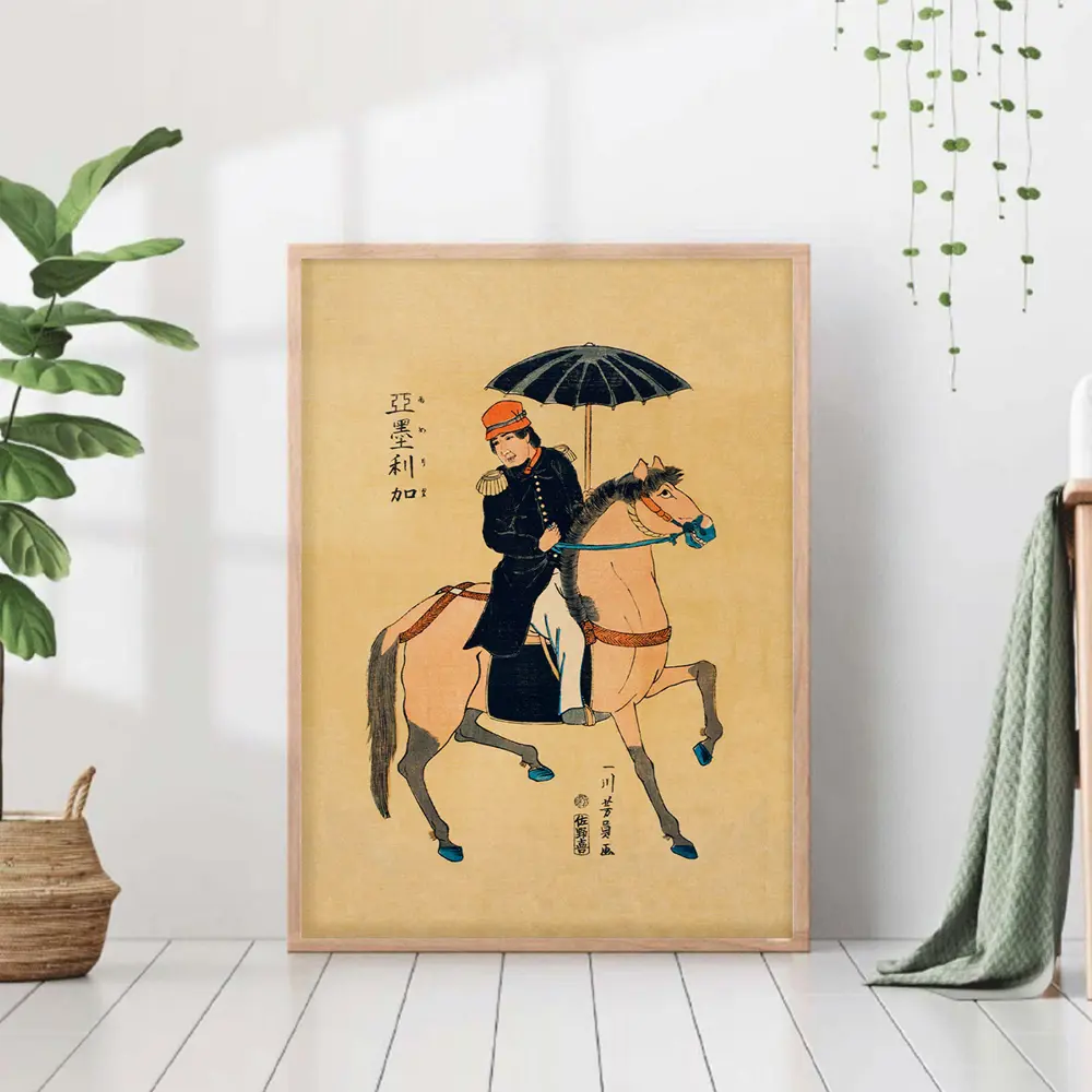 Фото Постер 28 картин "Всадник на лошади японская гравюра" 50x40 см в тубусе без рамы Фото Постер 28 картин "Всадник на лошади японская гравюра" 50x40 см в тубусе без рамы