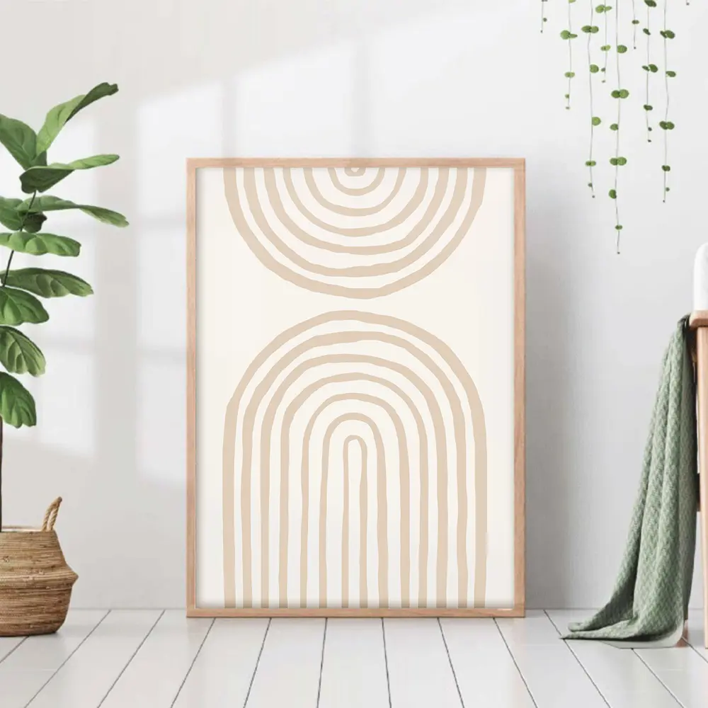 Фото Постер 28 картин "Бежевые линии абстракция" 70x50 см в тубусе без рамы Фото Постер 28 картин "Бежевые линии абстракция" 70x50 см в тубусе без рамы