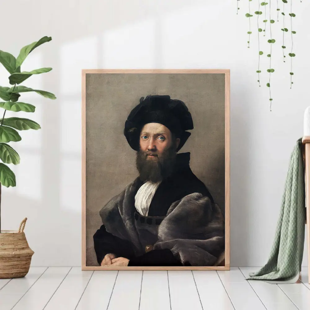 Фото Постер 28 картин "Рафаэль портрет Бальдассаре Кастильоне репродукция" 70x50 см в тубусе без рамы Фото Постер 28 картин "Рафаэль портрет Бальдассаре Кастильоне репродукция" 70x50 см в тубусе без рамы