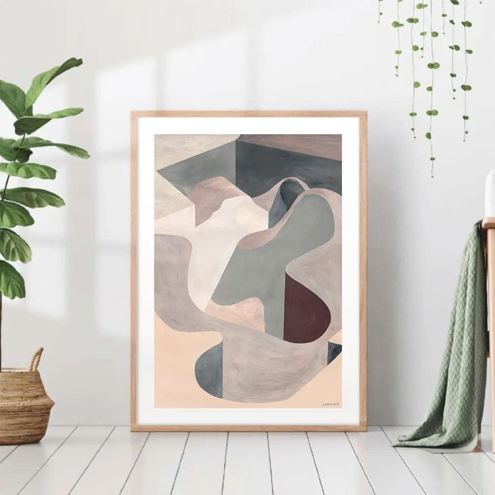 Фото Постер 28 картин "Серая Абстракция оттенки" 50x40 см в тубусе без рамы