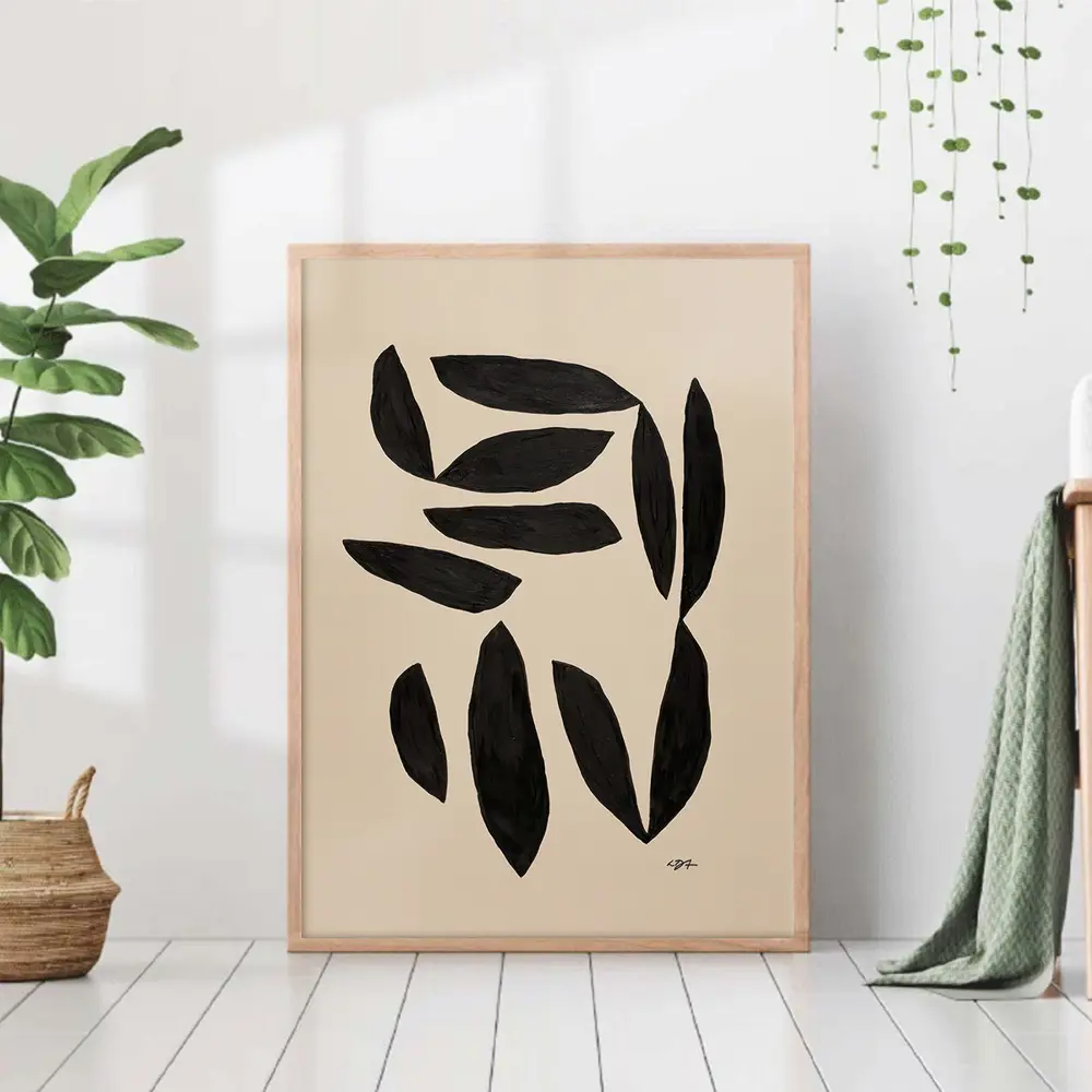 Фото Постер 28 картин "Современная абстракция черные листья" 50x40 см в тубусе без рамы Фото Постер 28 картин "Современная абстракция черные листья" 50x40 см в тубусе без рамы