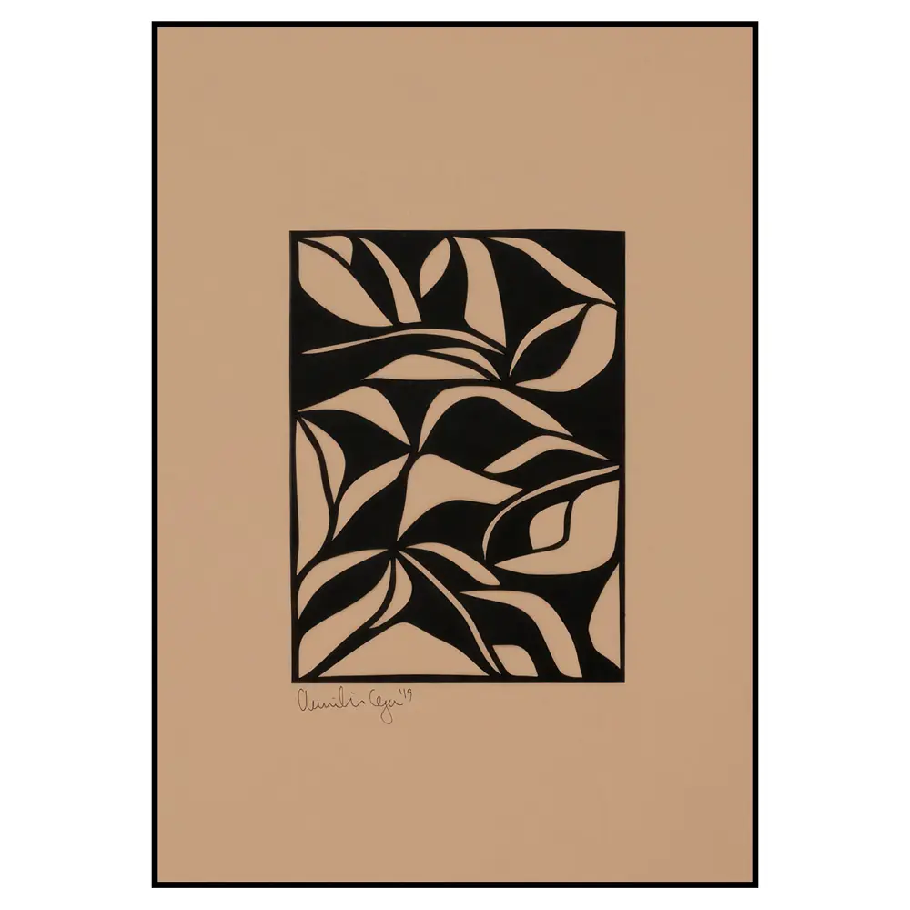 Фото 2 Постер 28 картин "Абстракция черный узор на коричневом фоне" 70x50 см в тубусе без рамы