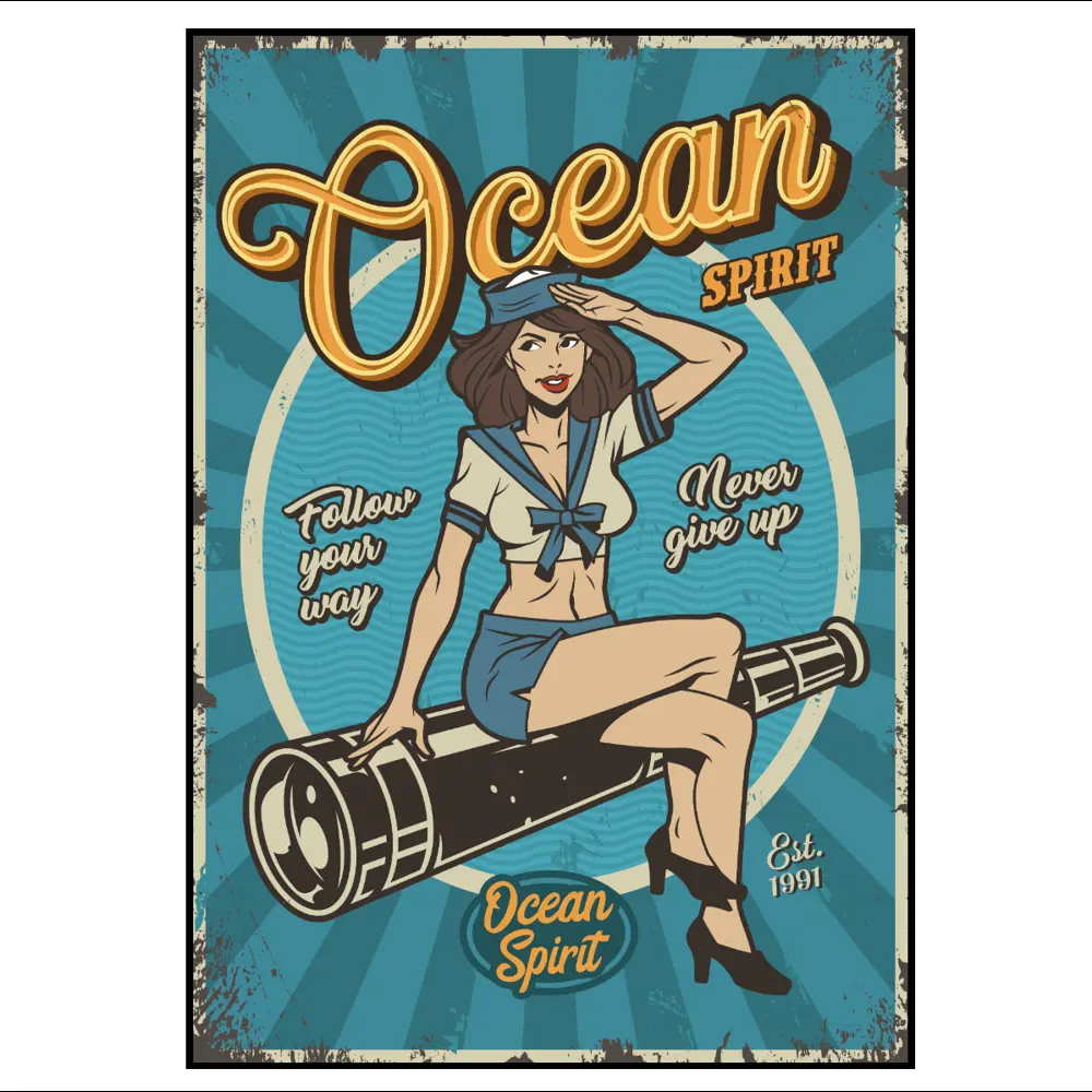 Фото 2 Постер 28 картин "Ретро девушка океан" 50x40 см в тубусе без рамы Фото 2 Постер 28 картин "Ретро девушка океан" 50x40 см в тубусе без рамы