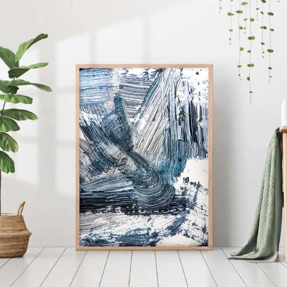 Фото Постер 28 картин "Абстракция синие мазки" 70x50 см в тубусе без рамы Фото Постер 28 картин "Абстракция синие мазки" 70x50 см в тубусе без рамы