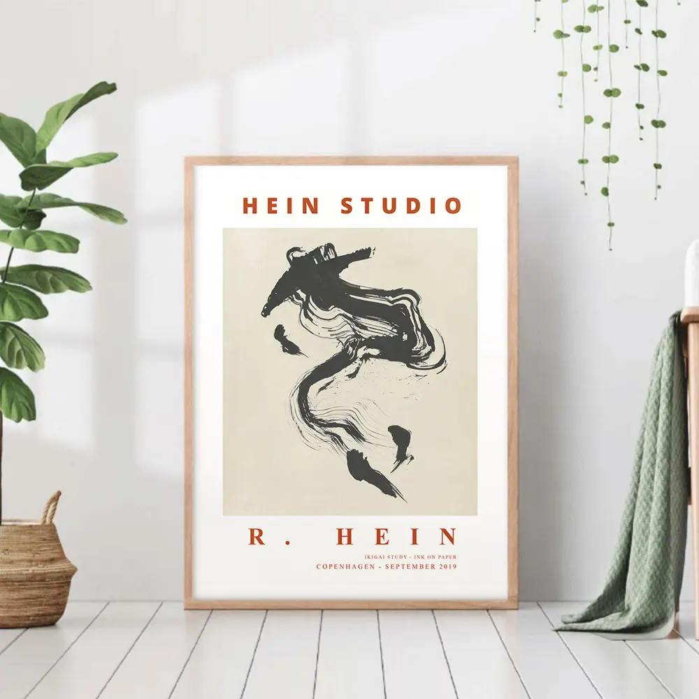 Фото Постер 28 картин "Абстракция рисунок чернилами" 70x50 см в тубусе без рамы