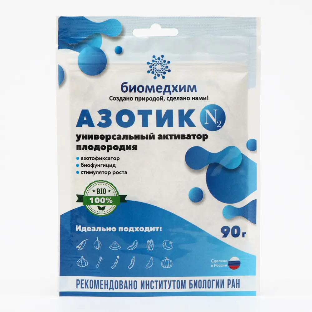 Фото Активатор плодородия Азотик универсальный 90 г Фото Активатор плодородия Азотик универсальный 90 г