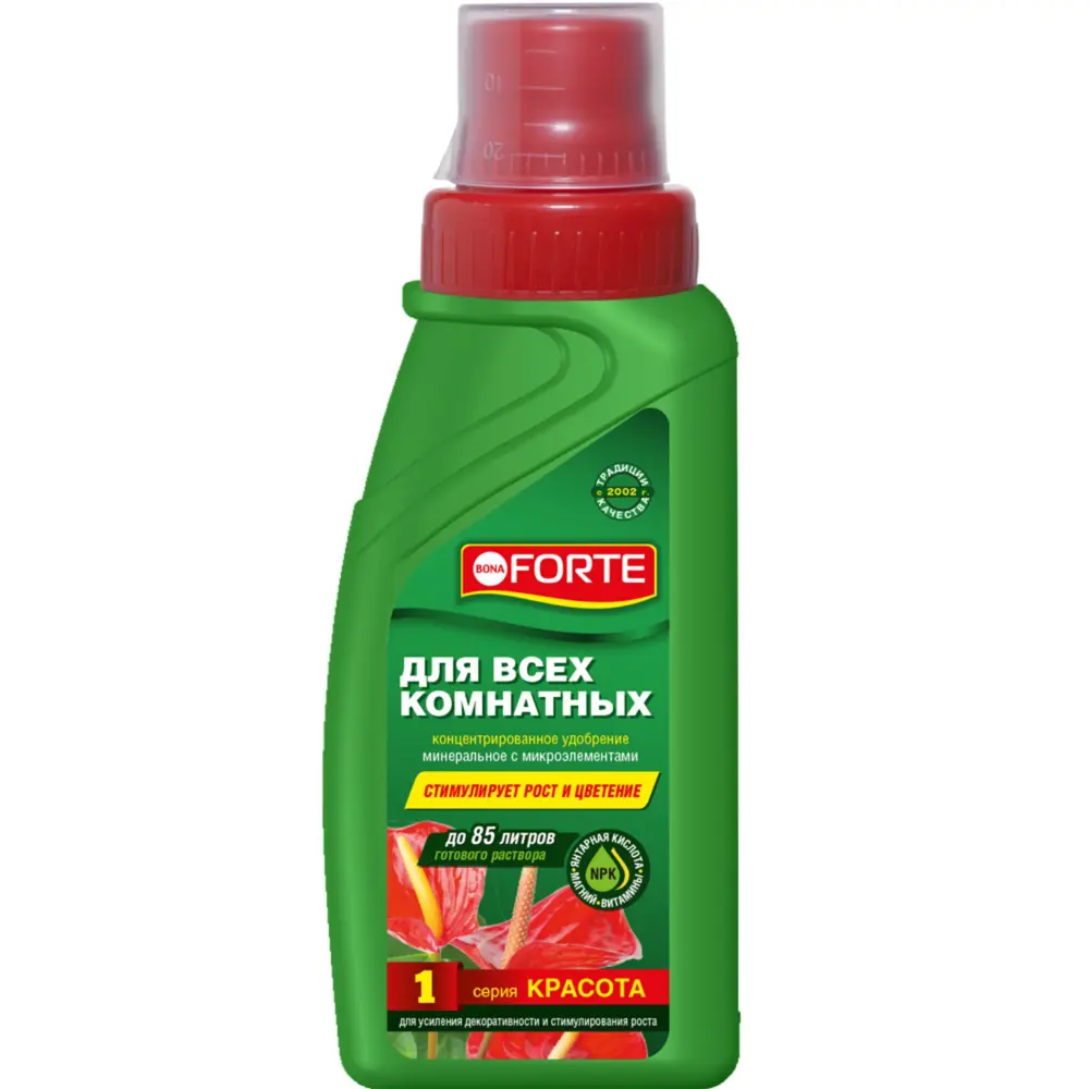 Фото Удобрение для всех комнатных растений Bona Forte универсальное флакон 285 мл Фото Удобрение для всех комнатных растений Bona Forte универсальное флакон 285 мл