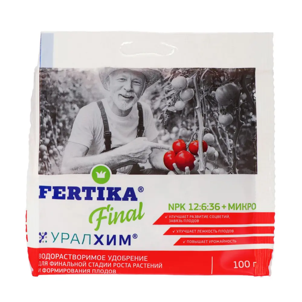 Фото Удобрение минеральное Фертика Финал NPK 12:6:36 и микро 100 г Фото Удобрение минеральное Фертика Финал NPK 12:6:36 и микро 100 г