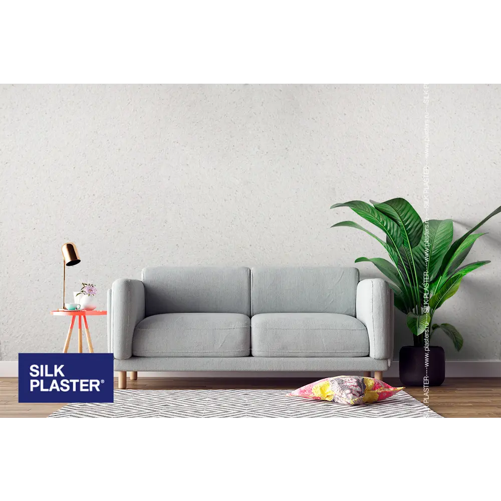 Фото 4 Жидкие обои Silk Plaster Absolute А101 0.868 кг цвет бело-розовый